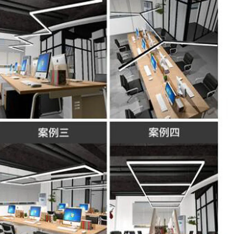 L офисная люстра со светодиодной лентой креативный индивидуальный светильник в
