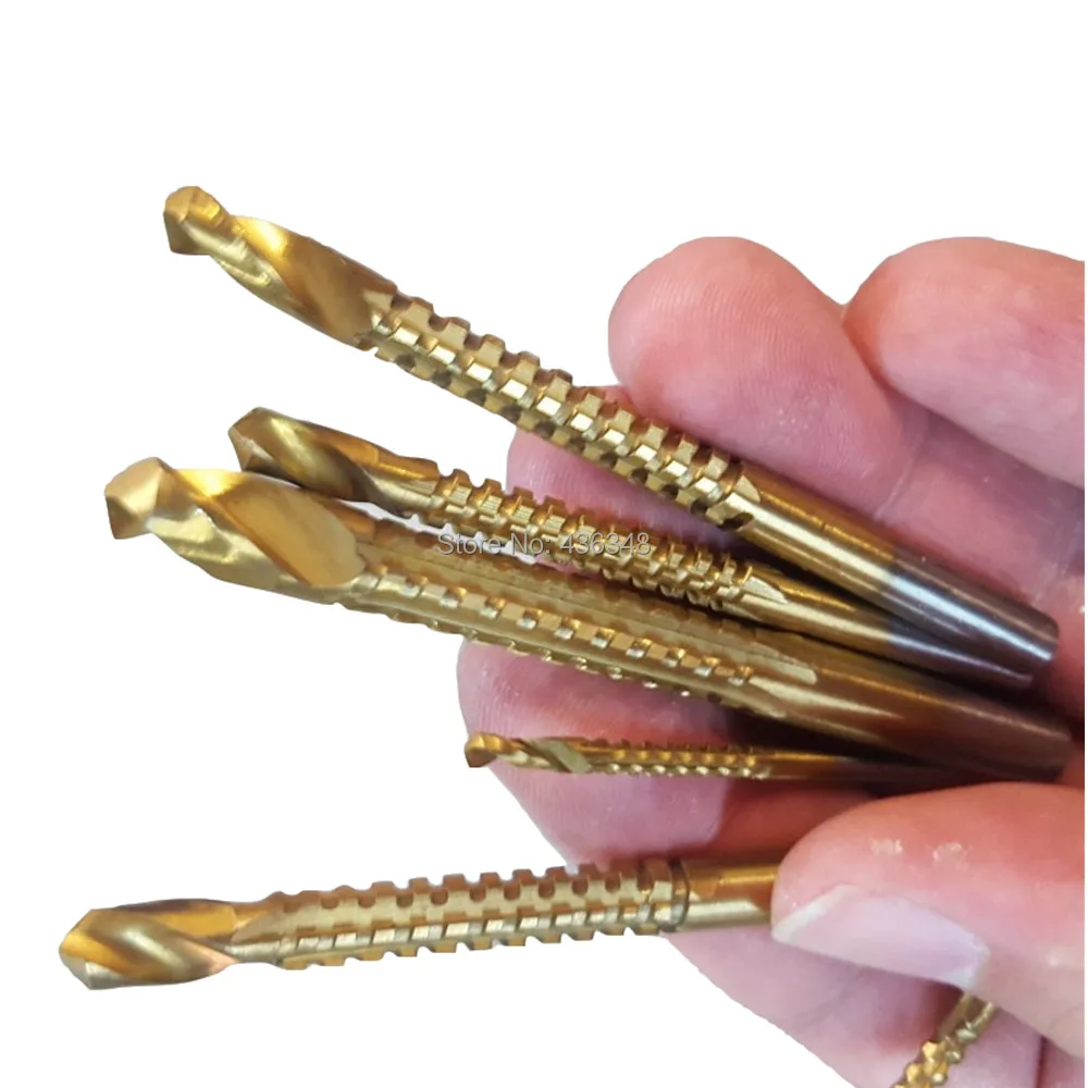 6pcs Power Drill Saw HSS Steel Titanium Coated Woodworking Wood Twist Bit 3mm 4mm 5mm 6mm 6.5mm 8mm Plastic Grooving | Инструменты