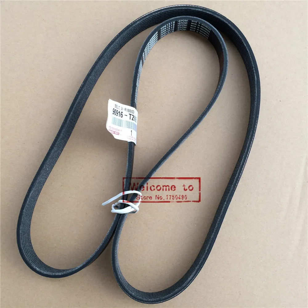Оригинальный V (для вентилятора и генератора переменного тока) ремень 90916-T2006 7PK1516 для Toyota FORTUNER KIJANG INNOVA HILUX KUN15,2 * Бесплатная доставка