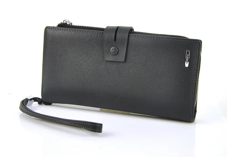 Men Genuine Cow Leather Clutch Wallet Wrist Cellphone Mobile Bag Case Credit Card Holder ID Photo Window Organizer Work Business | Багаж и