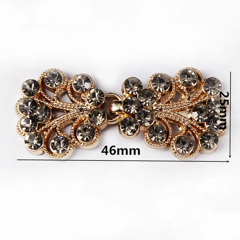 20 комплектов золотистых крючков удлинитель талии с серыми кристаллами|crystal rhinestone