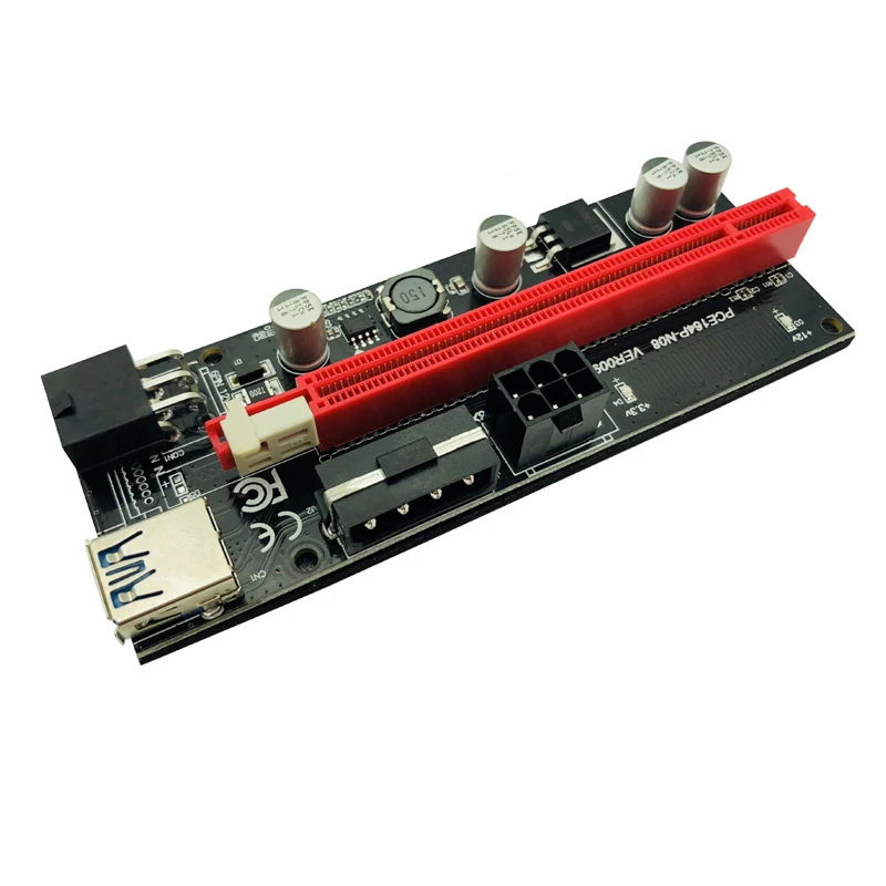 6 шт. новейший VER009 USB 3.0 PCI-E Райзер VER 009S Экспресс 1X 4x 8x 16x адаптер карта SATA 15