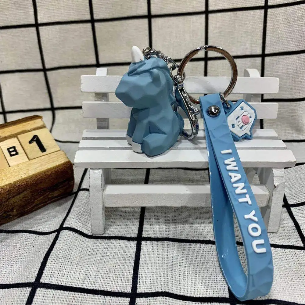 blue Dayoff милые животные лиса лягушка коала брелок с дизайном «Поросёнок» брелок для женщин ювелирные изделия Симпатичные Силиконовые куклы брелок подарок K58 - Цвет: blue