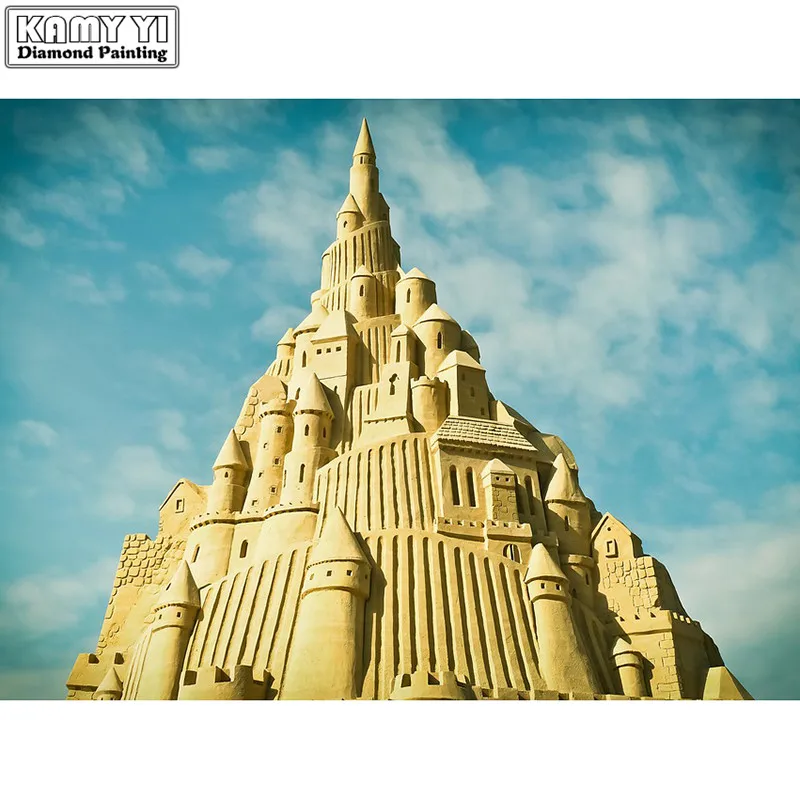 Полностью квадратная/круглая дрель 5D DIY Алмазный Замок 3D вышивка крестиком