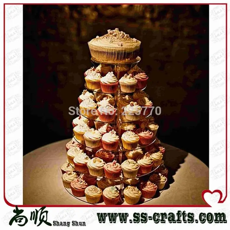

6 Tier Maypole Acrylic Cupcake Party Wedding Cake Stand Pespex Cupcake stand party decoration