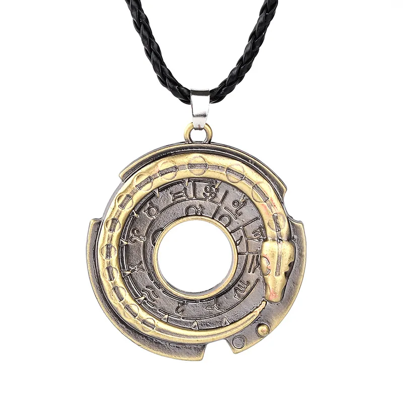 Модные кожаные ожерелья и подвески Ouroboros змеиная руна с круглой веревкой амулет