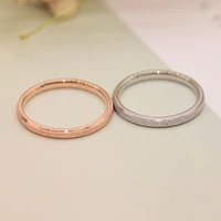 yun ruo 2020 rose gold colors 2 mm fine frosted ring for woman man wedding jewelry 316l stainless steel prevent fade in bath