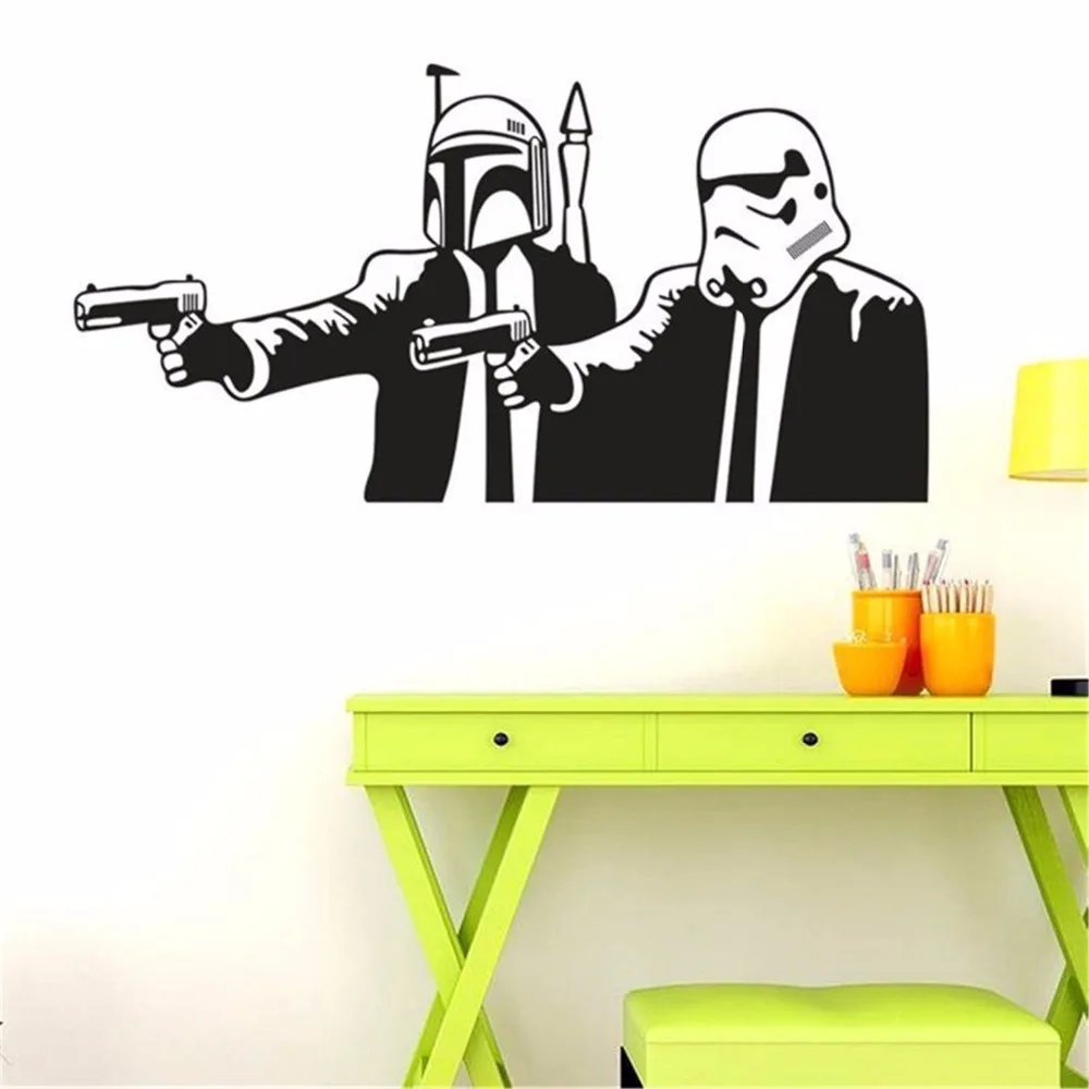Мультяшные Звездные войны ПВХ Настенные Стикеры для детской комнаты гостиной