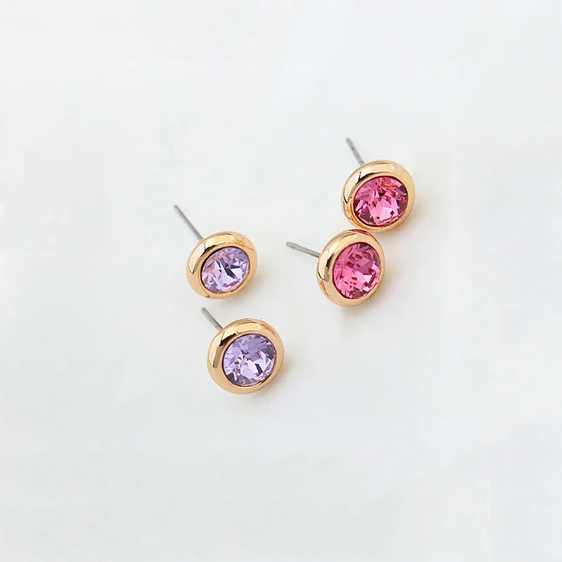 MALANDA круглые серьги с кристаллами от SWAROVSKI гвоздики для женщин модные серебряные