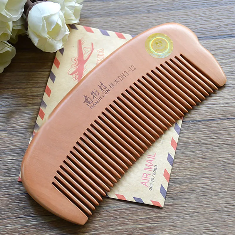 

Mini Natural Peach Wood Combs Close Teeth Head Massage Hair Care Wooden Styling Tools Hairbrush Beauty Accessories Hair Comb