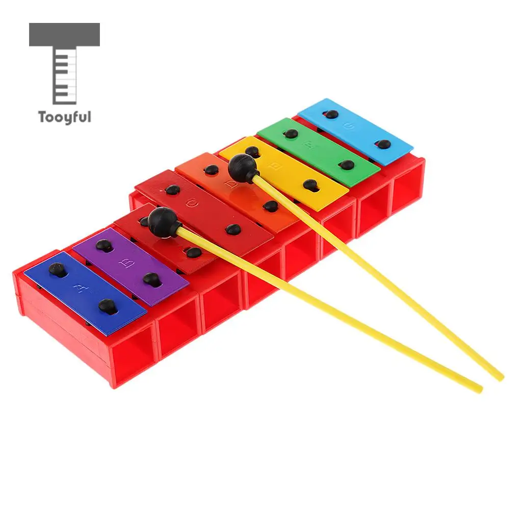 MagiDeal 1 набор 8 тонов полихромовый ксилофон Glockenspiel DIY Звук кирпич ритм игрушки для