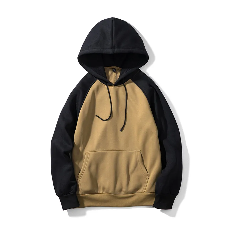 

Men's Sweatshirt 2019 New Men's Sweatshirt Men's fashion Europe and the United States 8 color casual stitching black hoodie