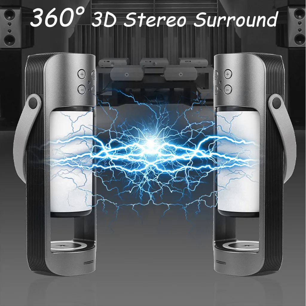 Наружная портативная Светодиодная лампа с Bluetooth динамиком атмосферой пламени