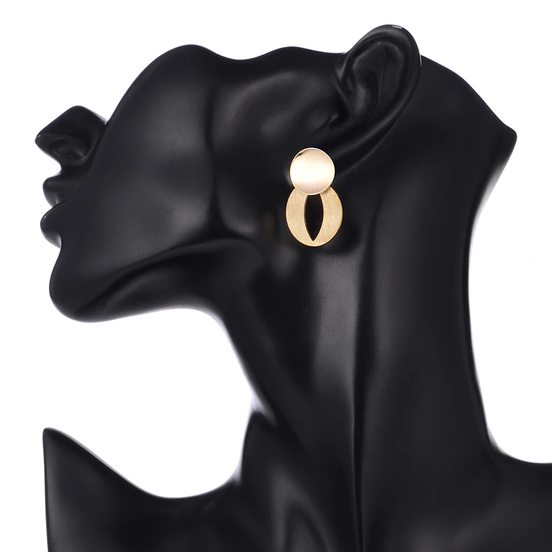 HONGYE Gold Earrings Fashion Jewelry Alloy Material Oval Hollow Out Drop Dangling for women Vintage Brincos | Украшения и