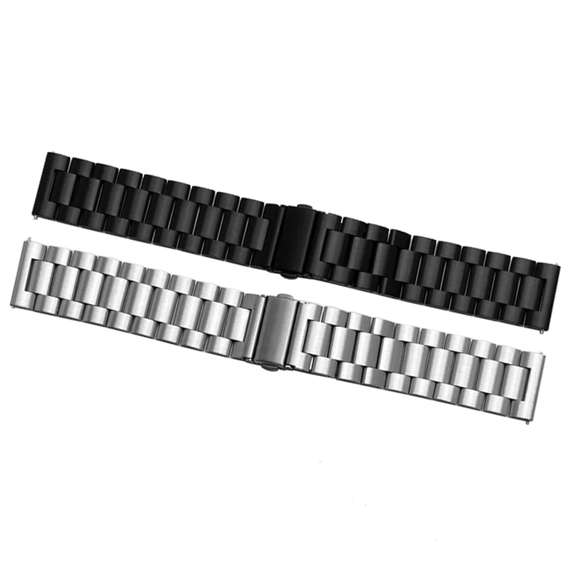 Качественный браслет из нержавеющей стали 22 мм черный серебристый металлический