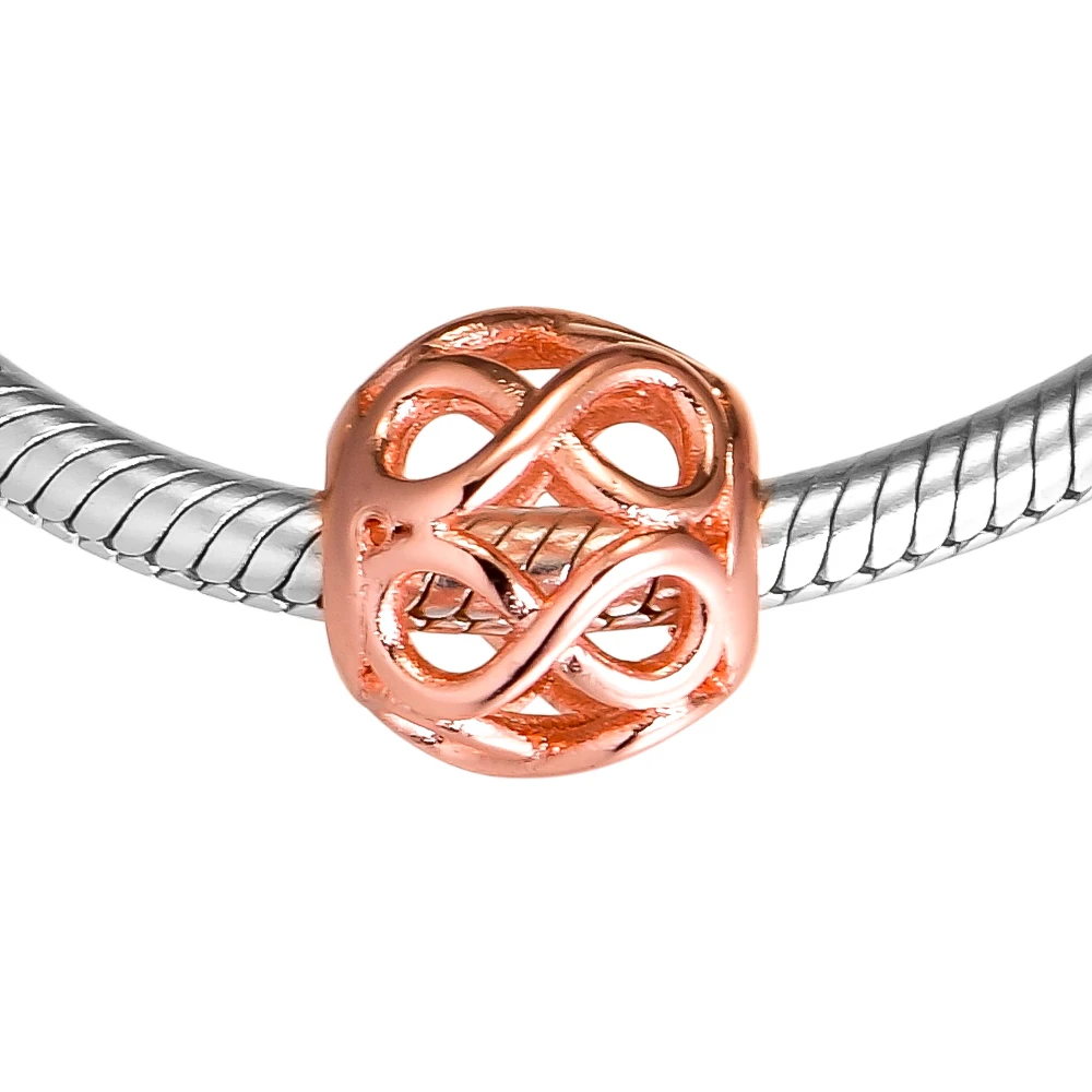 Подходит для браслетов Pandora Infinite Rose Beads 100% 925 пробы ювелирные изделия из серебра