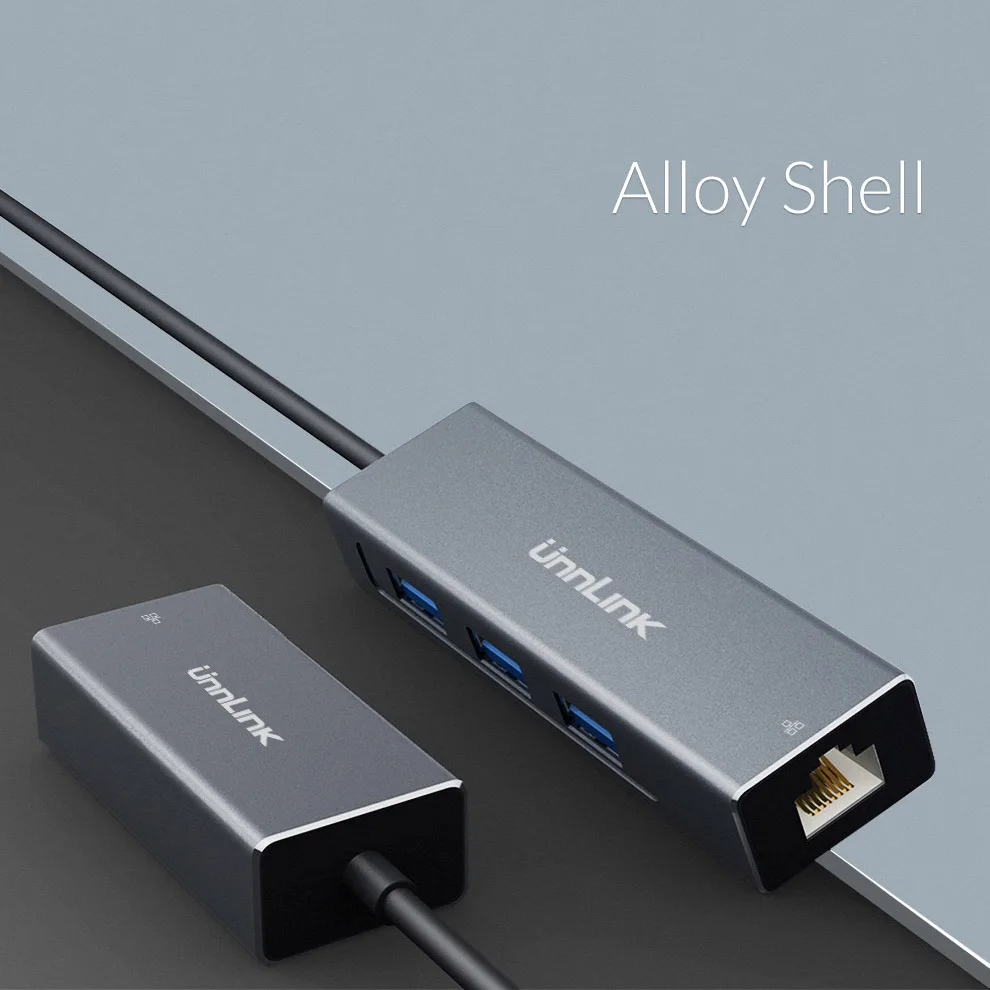 Unnlink USB C Ethernet адаптер type C к RJ45 1000 м 3 порта USB3.0 концентратор type C Thunderbolt 3 док-станция Сетевой адаптер для Macbook pro