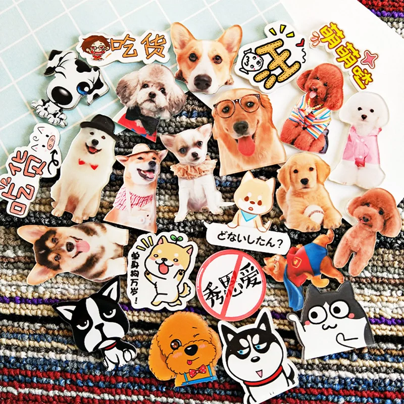 3D DIY акриловая мультяшная собака магнит на холодильник сувенир животное стикер