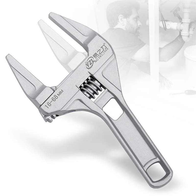 

1 Pcs 8-68mm Alloy Adjustable Open End Wrench Spanner Hand Repair Tool
