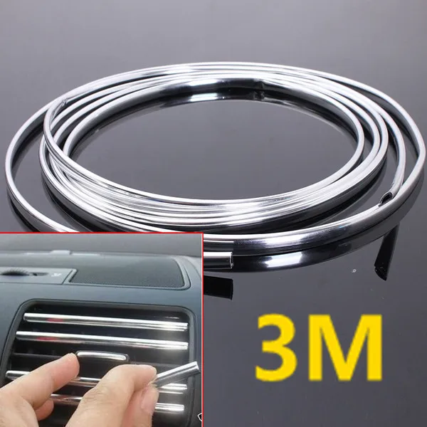 3 метра x 6 мм хромированная Накладка для отделки двери автомобиля Защита от