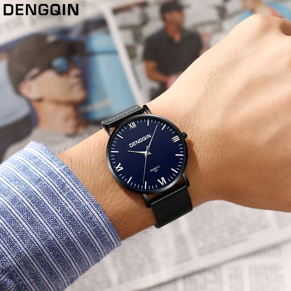 Orologio Uomo модные часы для мужчин водонепроницаемые 30 м сетчатый браслет часы для мужчин кварцевые спортивные часы Relogio Masculino