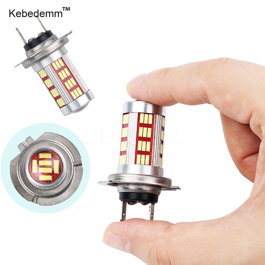 Kebedemm супер белые Мощность Противотуманные фары H7 4014 66SMD фар объектива 1 пара