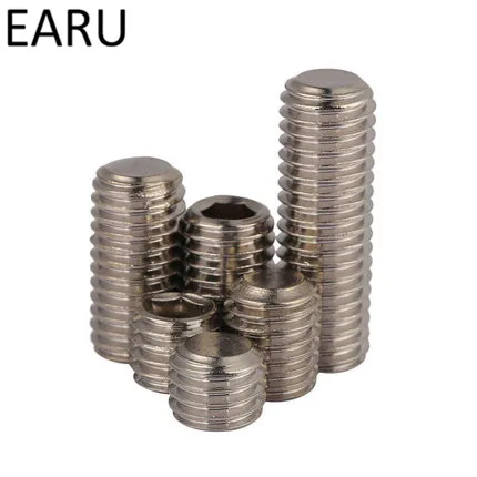 

Stainless Steel 304 Flat End Set Screws Bolt Inner Hexagonal Hexagon Hex Socket Headless Machine M6*5/8/10/12/16/20/25mm