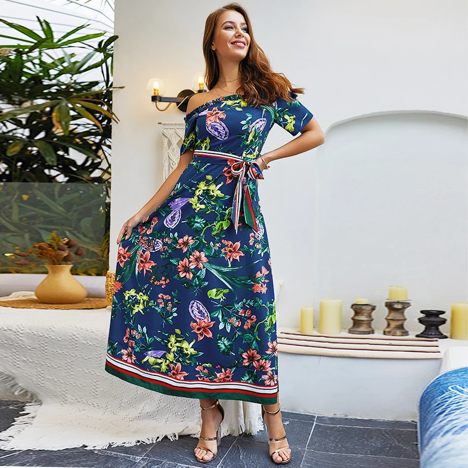 Bayboad/2019 хит продаж летнее женское платье миди с открытыми плечами вырезом