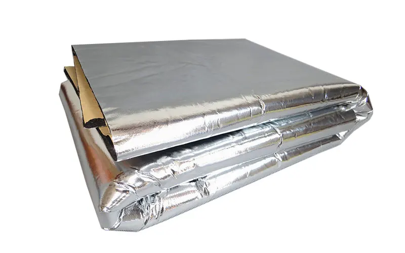 RASTP-140cm x100см алюминиевая фольга Автомобильный капот двигатель брандмауэр тепловой коврик Deadener звукоизоляция Deadening стикер RS-ENL009 - Название цвета: Серебристый