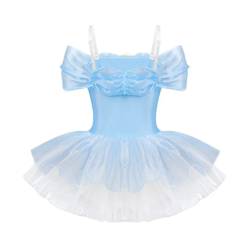 Детское балетное трико для девочек гимнастическое платье на бретельках с