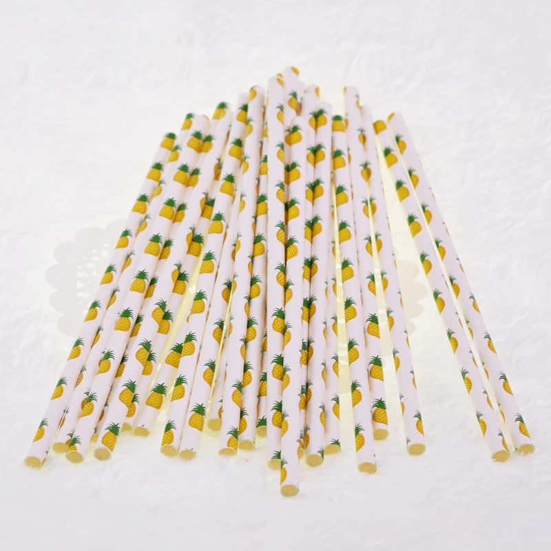 25 шт./лот Фрукты Ананас бумага соломинки смешанные Дети День рождения Свадебные