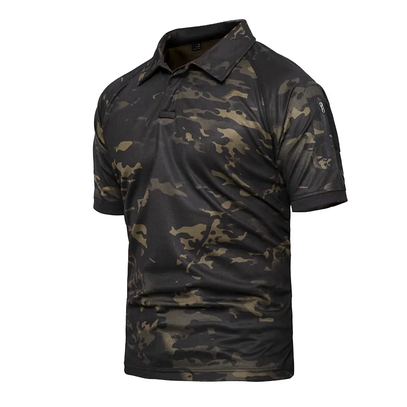 New 2019 Summer Army Polo Shirt Men Military Shirt Men Tactical Combat Polo Shirts Breathable Camouflage Tee Shirt Plus Size 5XL
