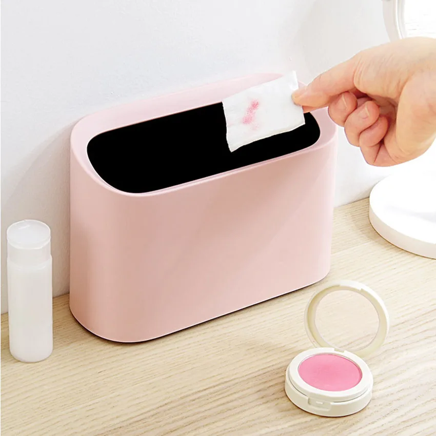 Plastic Mini Small Trash Can Desktop Garbage Bin Waste Rubbish Dustbin For Home Bins Household Cleaning | Дом и сад