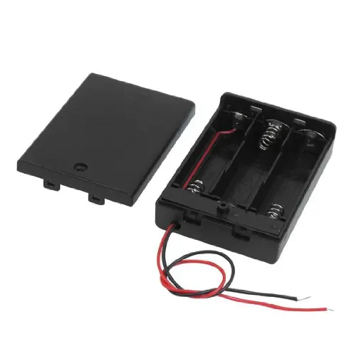 Фирменная новинка два проволочные выводы черный 3x1 5 V AA Батарея держатель Чехол w