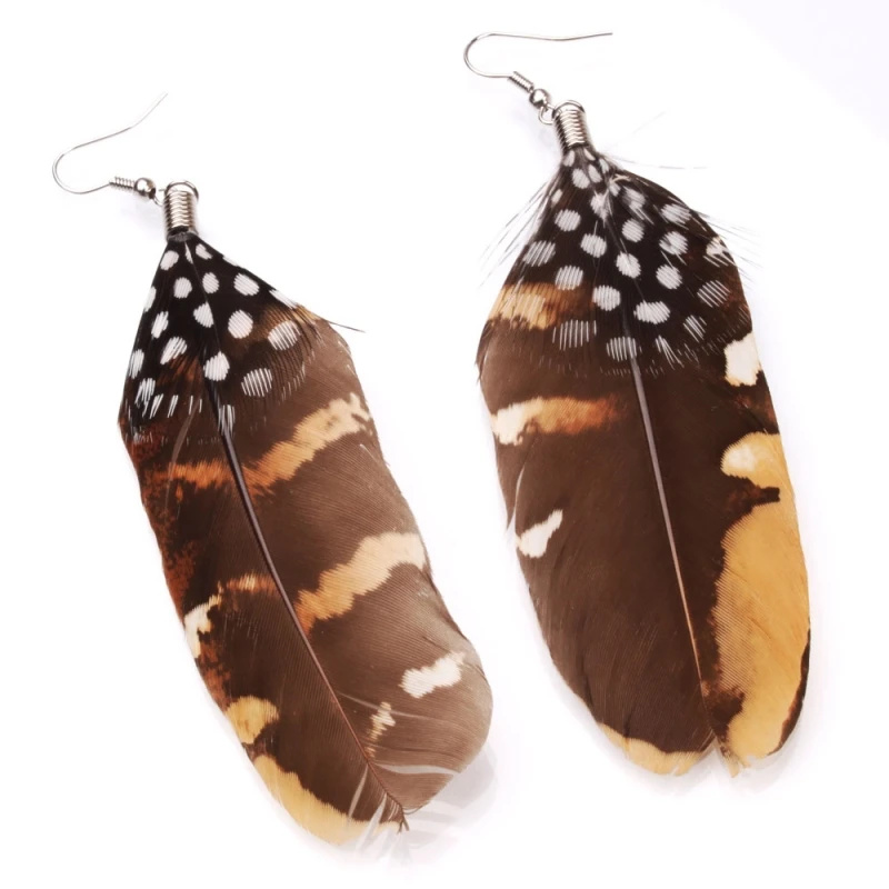 Super Deals Fashion White Spot Feather Drop Earrings | Лампы и освещение