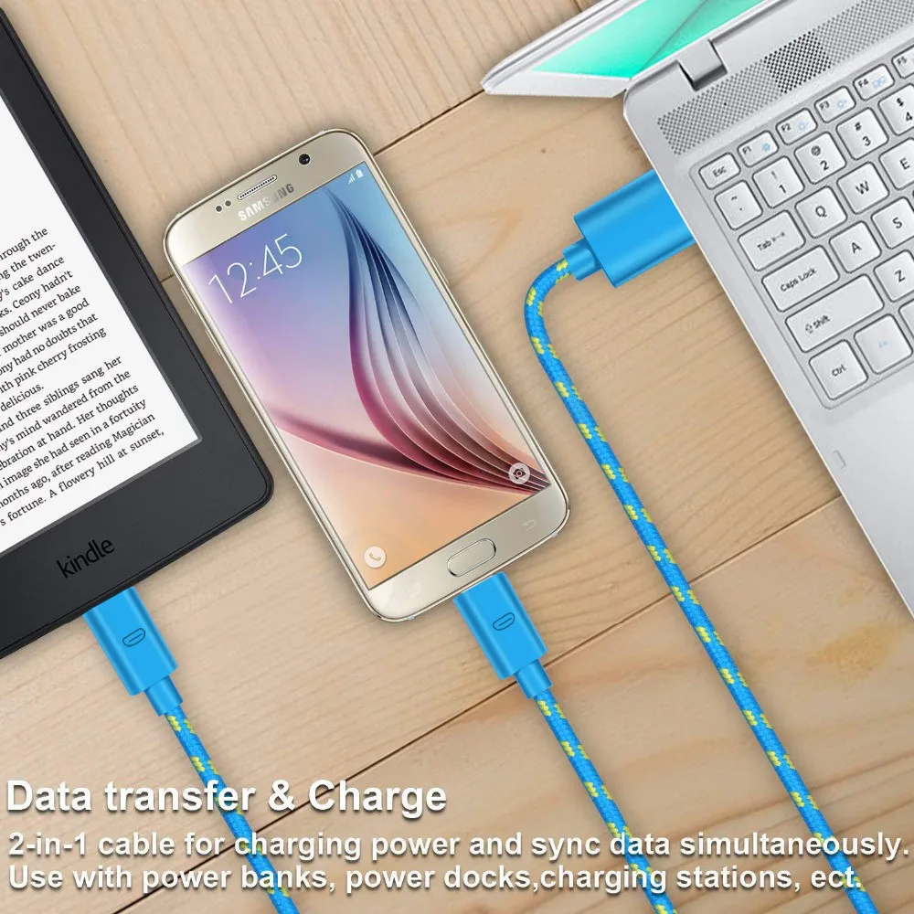 Кабель Micro USB Olaf 1 м/2 м/3 м нейлоновый кабель для быстрой зарядки и передачи данных