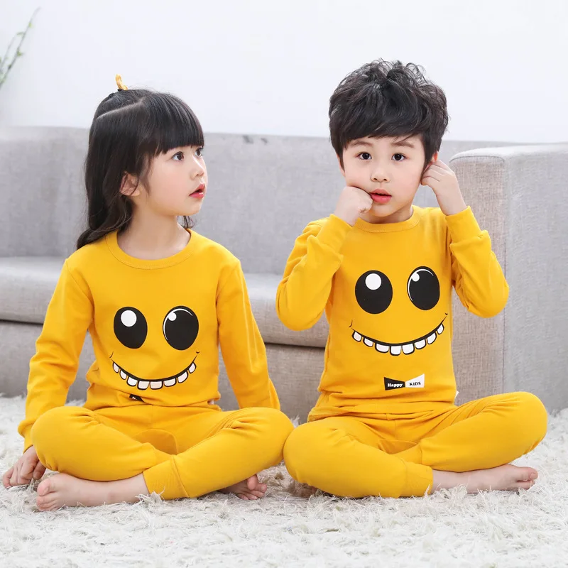 

Kids Cotton Pajamas Sets Baby Girl Clothes Baby Boys Sleepwear Girls Pijamas Long Sleeve Pyjamas Cartoon T-shirt+Pants Homewear