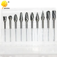 10pcs 18 shank tungsten carbide milling cutter rotary tool double diamond cut rotary tools electric grinding