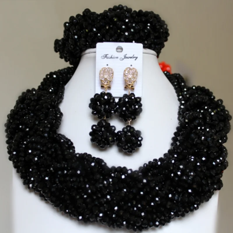 Bridal Jewellery Crystal Set Blue &amp White Costume African Jewelry Choker Design Nigeria Beads Necklace Free Shipping Hot | Украшения и