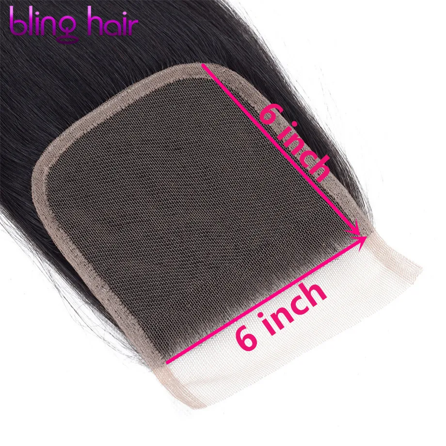 Bling Hair 6x6, бразильские волнистые волосы,, Remy, человеческие волосы, без волос, средний/три части, натуральный цвет