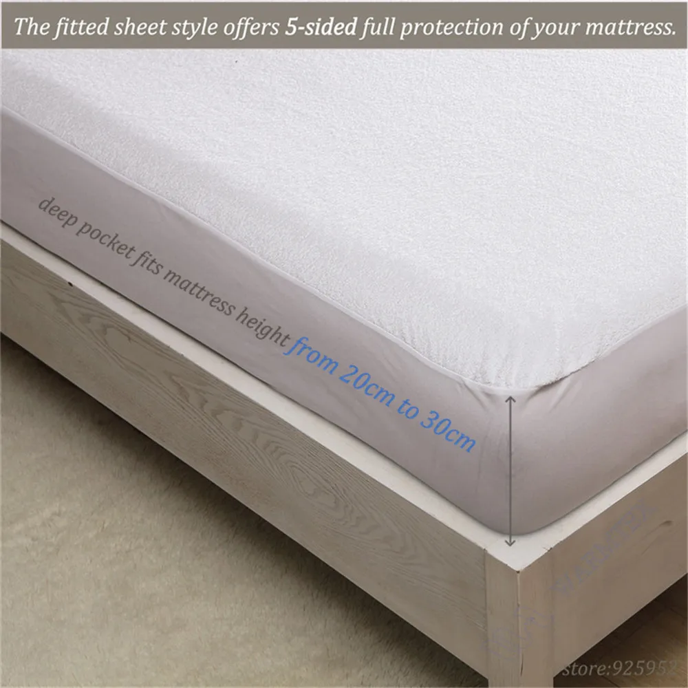 Премиум Терри протектор юбка стиль махровая ткань матраса 100% Водонепроницаемый