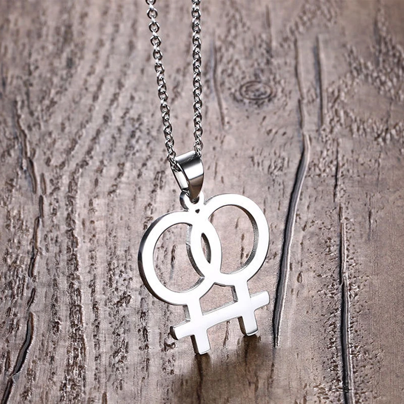 Женская обувь для пары со женский символ кулон ожерелье из нержавеющей стали
