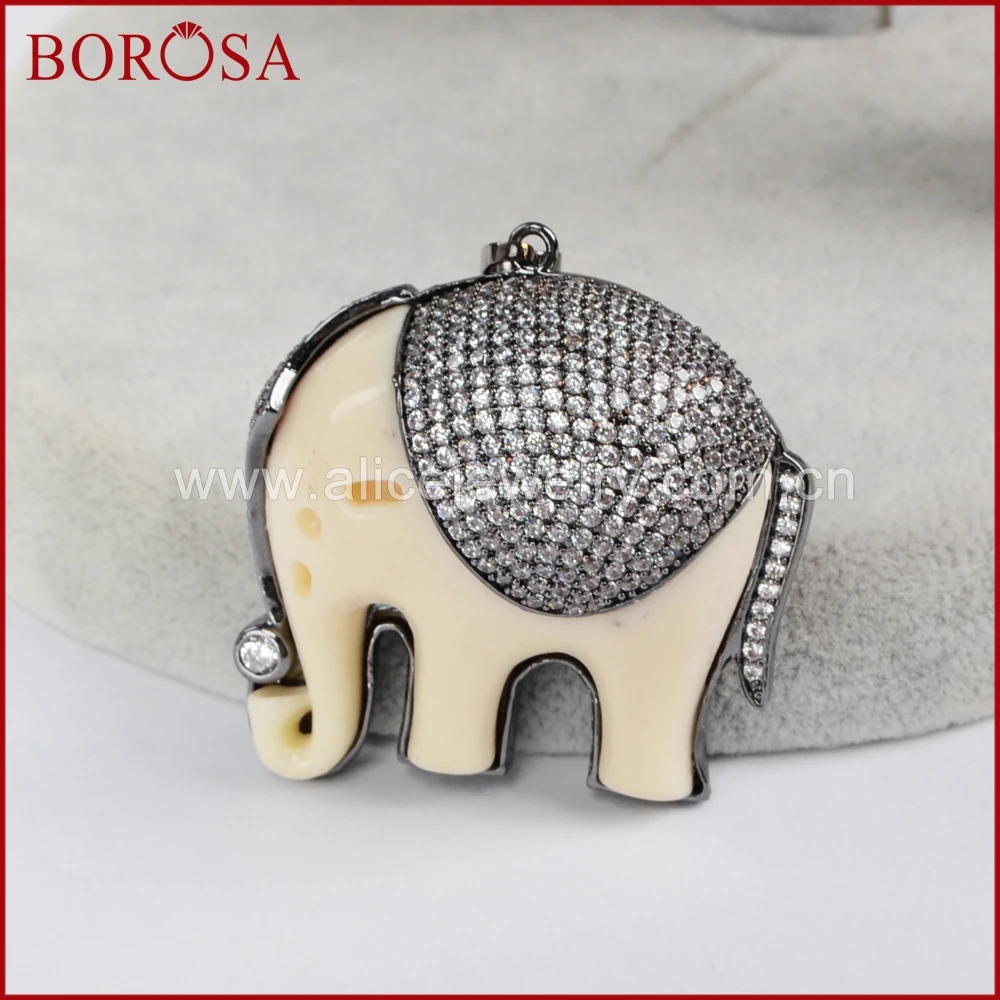 BOROSA Слон смолы Друза подвеска кулон cz проложенный кристаллами Подвески