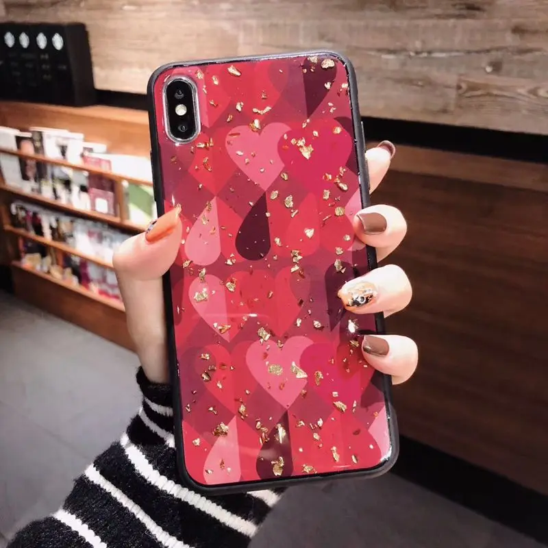 Gold foil Sequin Case for iphone X XS MAX XR 7 8 Plus 6s 6 Fashion Sexy Soft Silicone TPU Dropproof Anti Knock Cover |