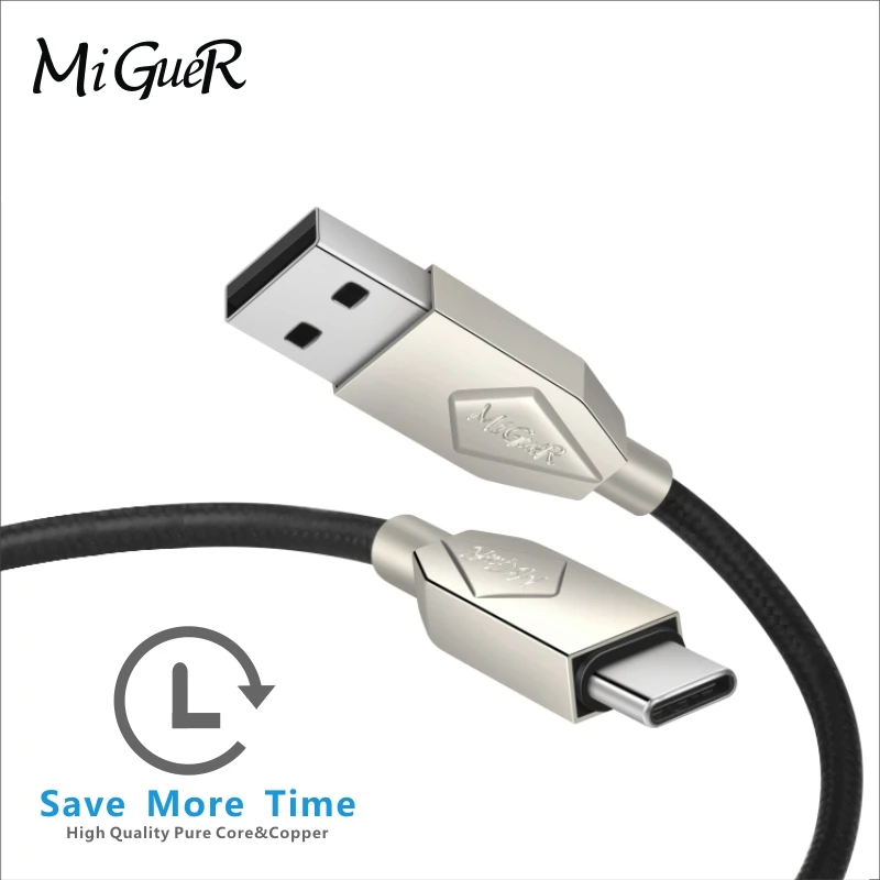 Usb кабель 2.4a нейлоновый для зарядки мобильного телефона быстрой Android Ios type c