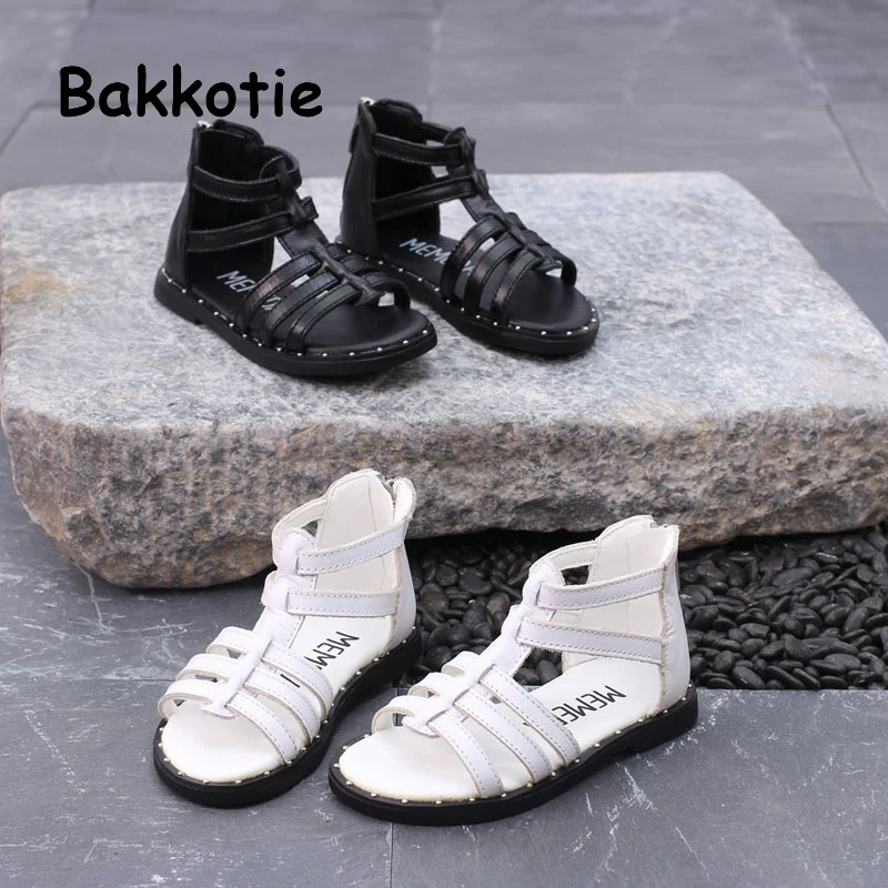 Bakkotie/Новинка лета 2019 модная детская обувь из натуральной кожи с заклепками
