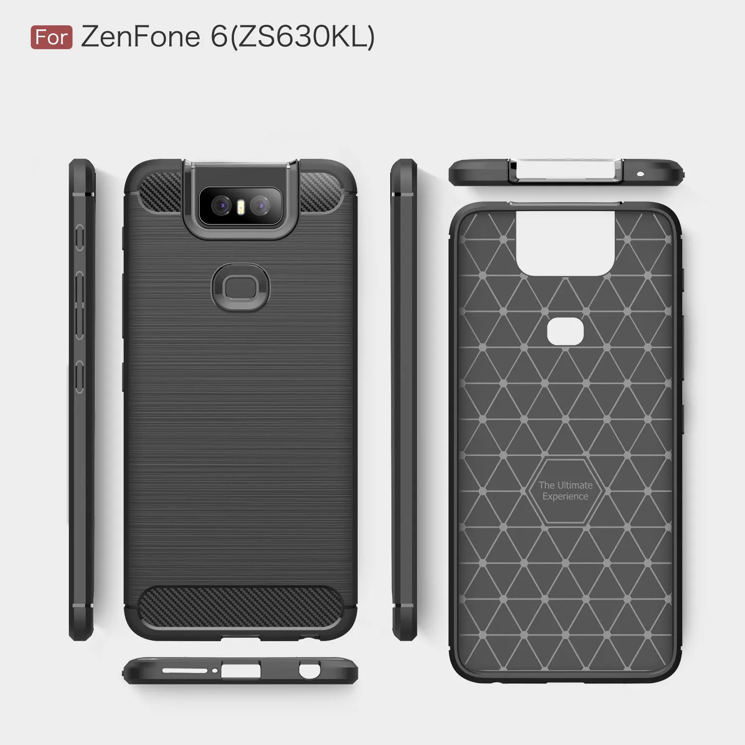 Чехол из углеродного волокна для Asus Zenfone 6 ZS630KL сумка противоударный бампер