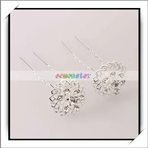 Free Shipping Shining Rhinestone Screw Hair Pins 100% brand new and high quality 16002947|screw m10|screw protectorpin flower |