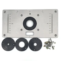 aluminum router table insert plate wood router table with 4pcs insert rings for woodworking benches wood trimmer plate