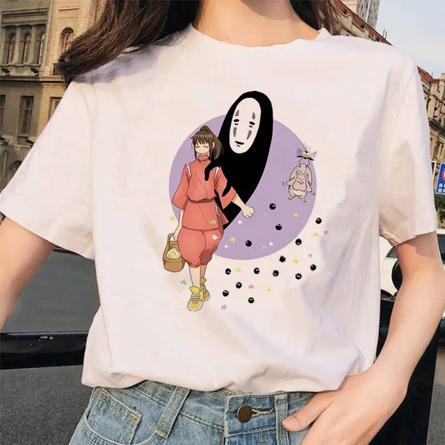 Футболка Totoro Spirit Out Хаяо Миядзаки из мультфильма Studio Ghibli femme женская футболка с японским аниме, женская одежда с аниме - Цвет: 16